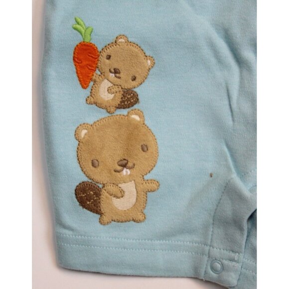 NEW 2014 Gymboree Baby Beaver Romper Boys 6-12 M Easter Spring Carrots Summer - Picture 4 of 7